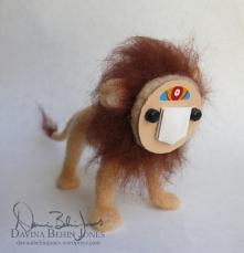 Needle felted masked lion